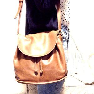 COACH Leather Crossbody Bucket Bag